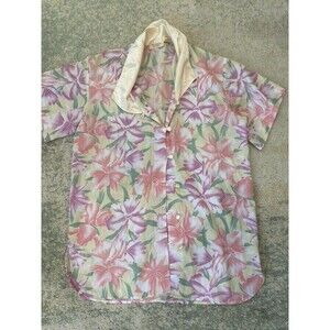 Vtg Victoria's Secret Size S Gold Label Intimate Sleepwear Night Shirt Floral